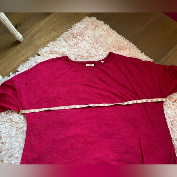 Max Studio Red Pink Blouse Top Short Sleeve 3X New NWT - Picture 10 of 12